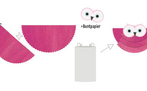 Anleitung zum Basteln einer Eule aus einer Toilettenpapierrolle