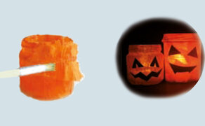 Gebasteltes Halloween-Leuchtgesicht mit Anleitung