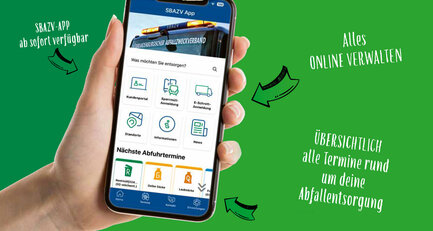 Handy mit Abfall App des SBAZV