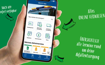 Handy mit Abfall App des SBAZV