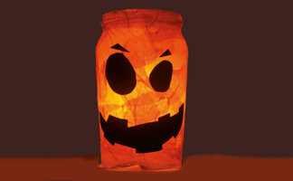 Gebasteltes Halloween-Leuchtgesicht