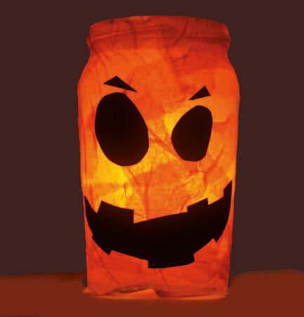 Gebasteltes Halloween-Leuchtgesicht