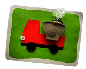 Gebastelte Vatertagskarte aus Filz und Eierschachtel