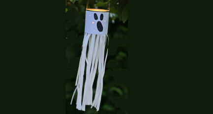 Gebastelte Gespensterlaterne aus einer Dose