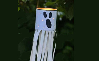 Gebastelte Gespensterlaterne aus einer Dose