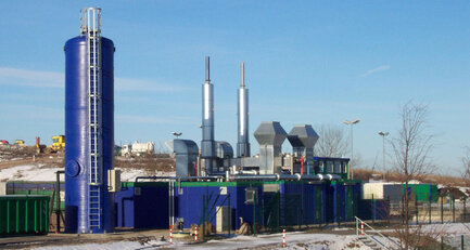 Entgasungsanlage auf der Deponie in Luckenwalde