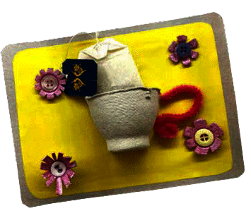 Gebastelte Muttertagskarte aus Filz und Eierschachtel