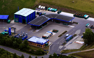 Recyclinghof Luckenwalde aus der Vogelperspektive. 