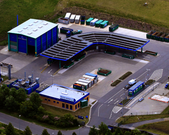 Recyclinghof Luckenwalde aus der Vogelperspektive. 